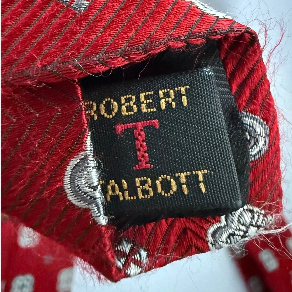 Robert Talbott Mens Best of Class Silk Necktie Red Geometric Classic Made in USA